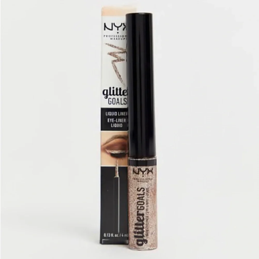 NYX Makeup Glitter Goals Liquid Eyeliner Crystal Ball Gold Sparkle New in Box